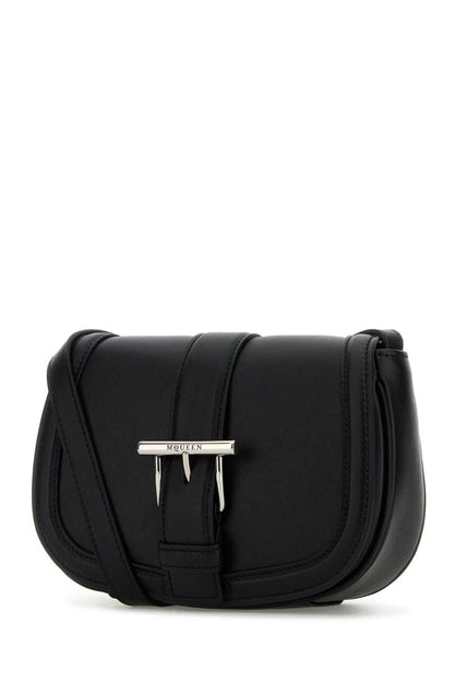 Alexander Mcqueen Women Black Leather Mini Satchel Crossbody Bag by Luosophy