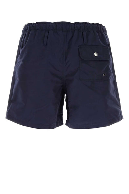 Prada Men Navy Blue Nylon Swimming Shorts by Luosophy