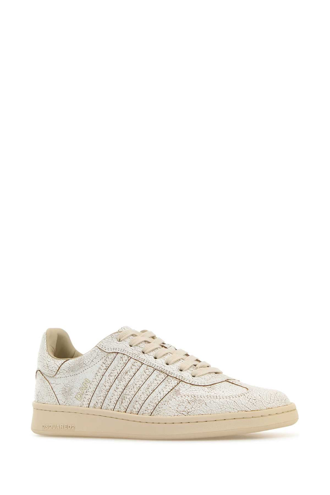 Dsquared Men White Leather Boxer Sneakers by Luosophy