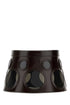 Prada Women Dark Brown Leather Hat by Luosophy