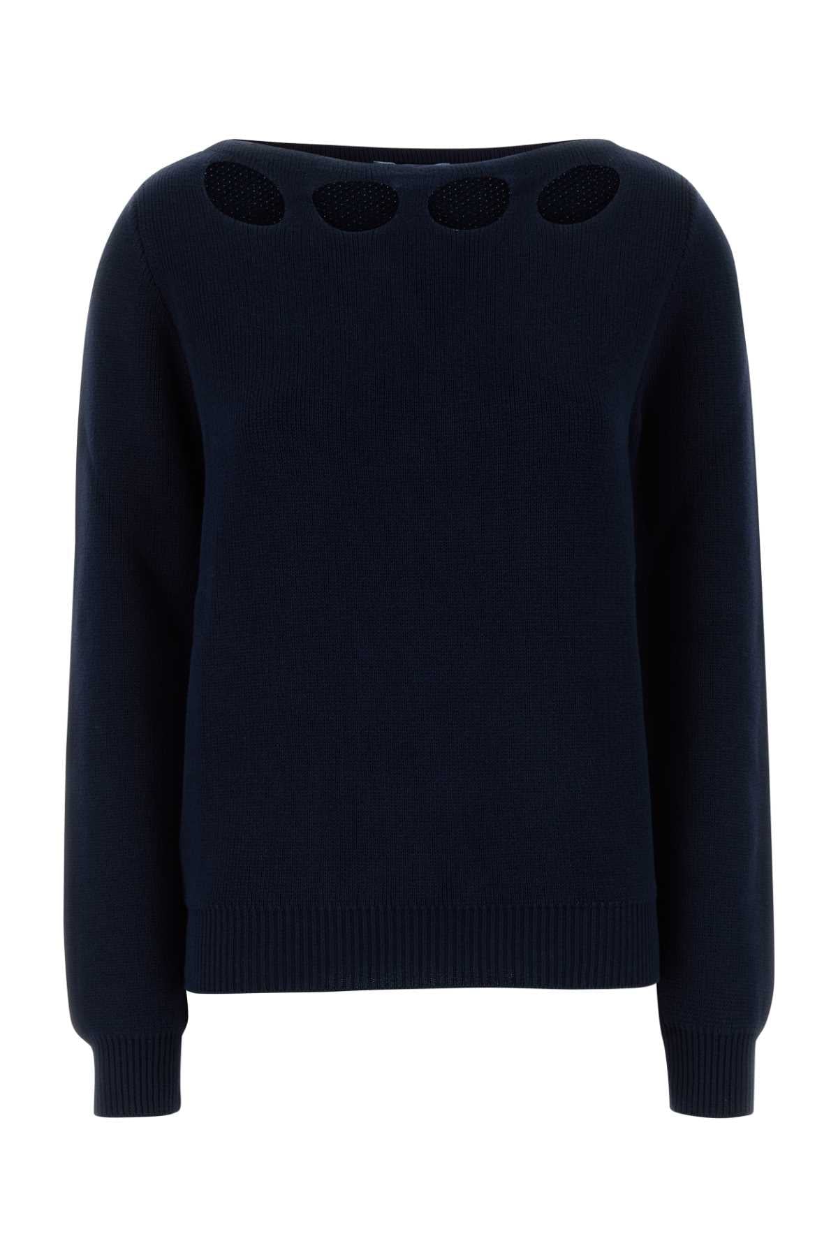 Prada Women Navy Blue Cotton Sweater by Luosophy