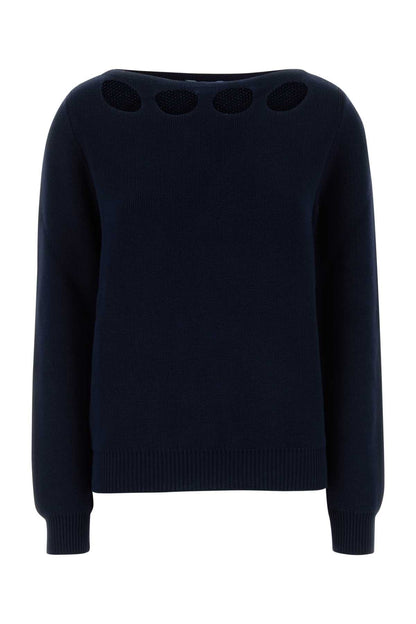 Prada Women Navy Blue Cotton Sweater by Luosophy