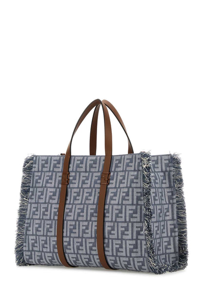 Fendi Women Embroidered Denim Summer Shopping Bag by Luosophy