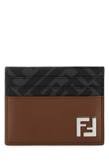 Fendi Men Multicolor Leather And Canvas Cardholder by Luosophy