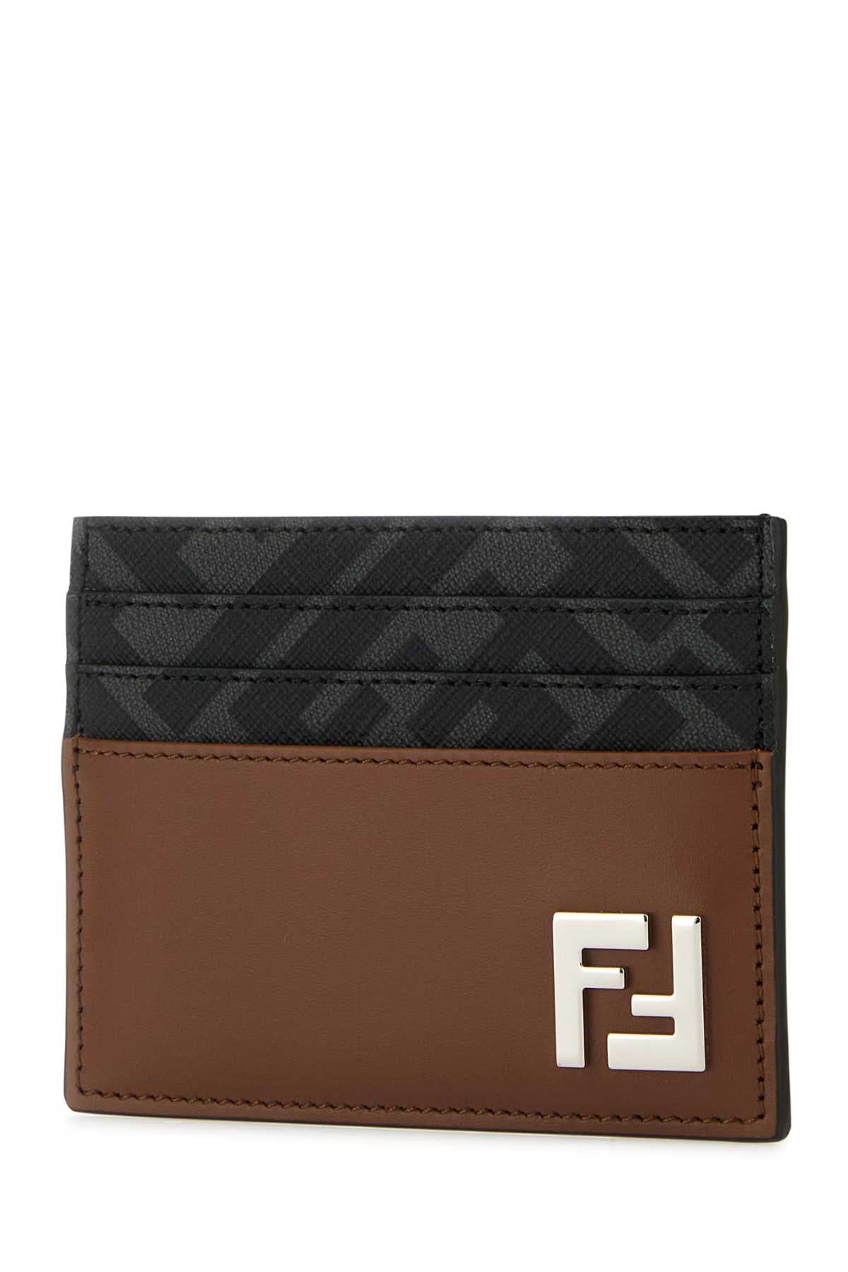 Fendi Men Multicolor Leather And Canvas Cardholder by Luosophy