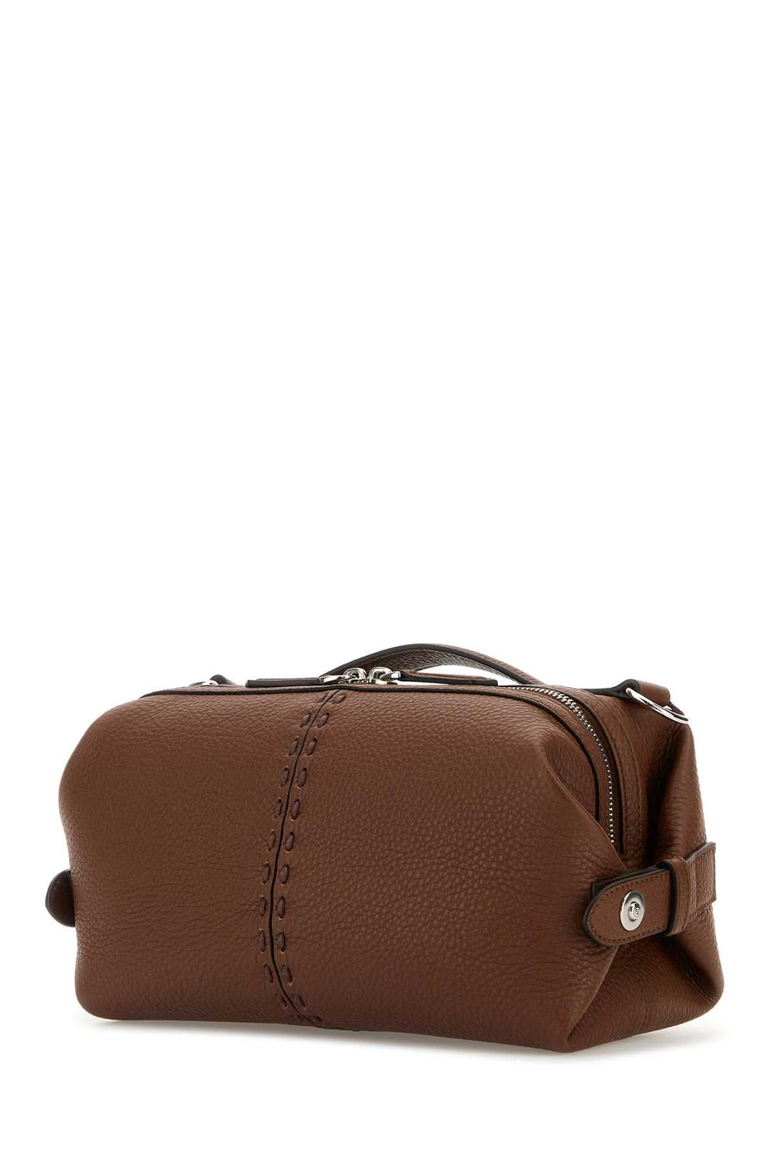Fendi Men Brown Leather Small Fendi Siesta Ff Selleria Handbag by Luosophy