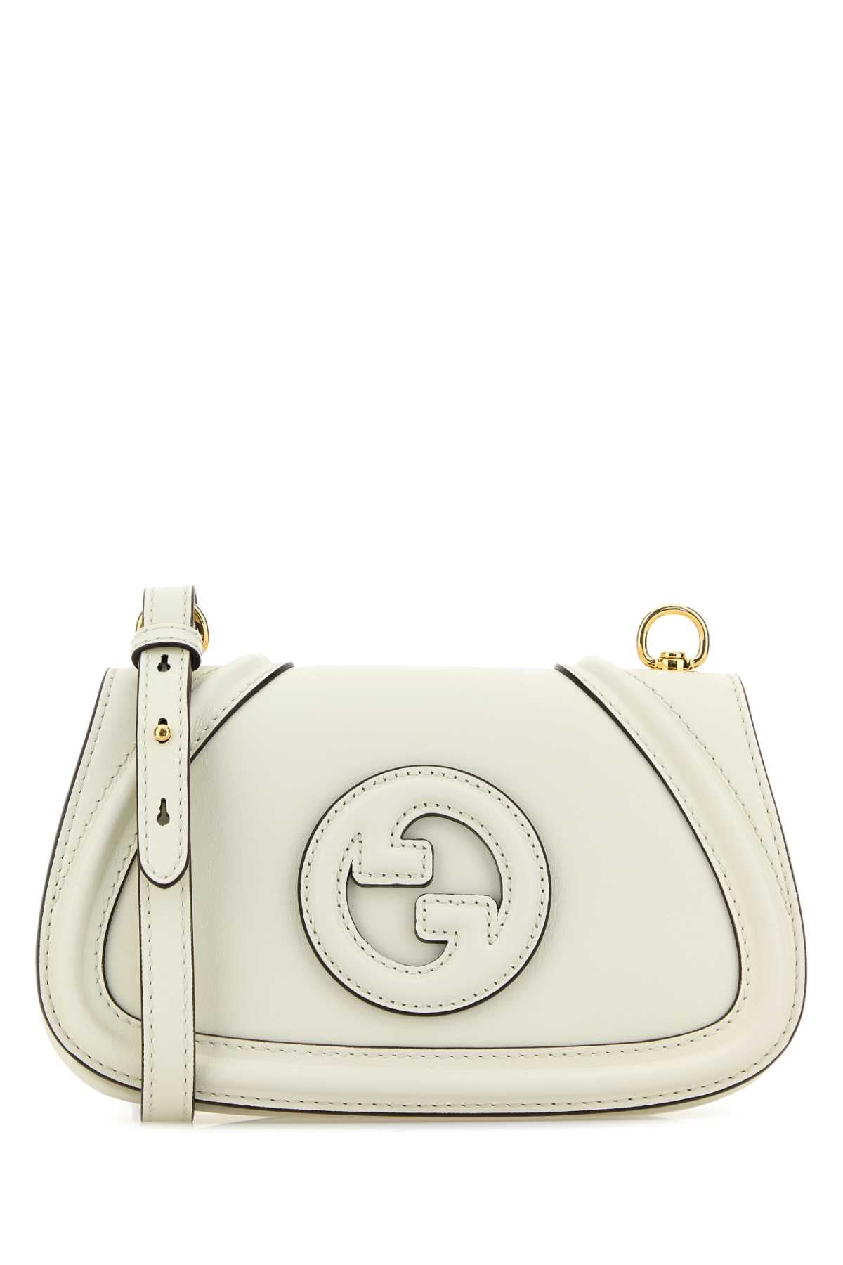 Gucci Women Ivory Leather Small Gucci Blondie Crossbody Bag by Luosophy