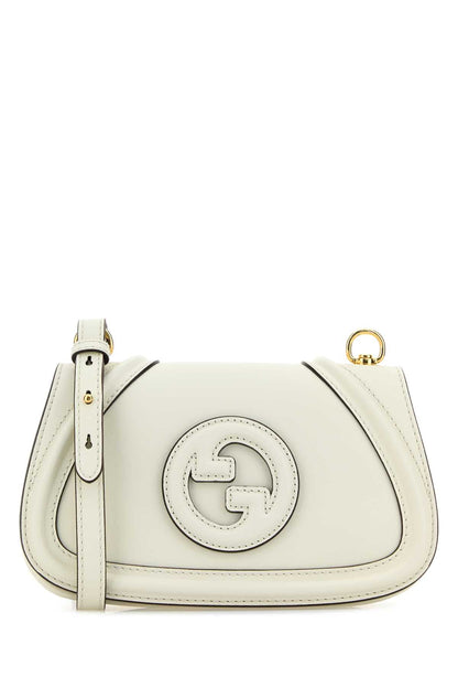 Gucci Women Ivory Leather Small Gucci Blondie Crossbody Bag by Luosophy