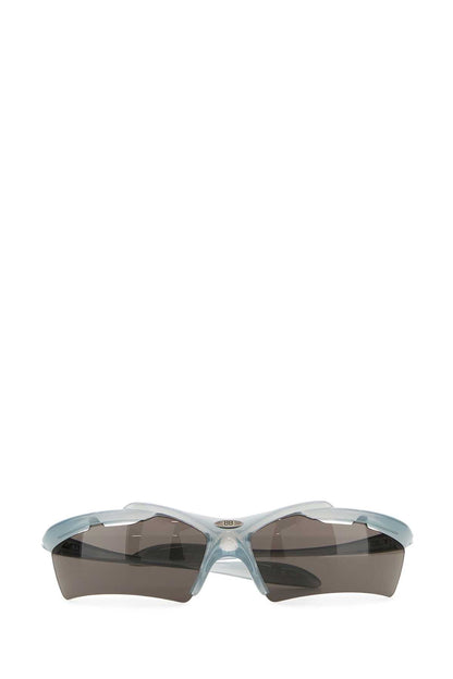 Balenciaga Women Light Blue Acetate Turbo Rectangle Sunglasses by Luosophy