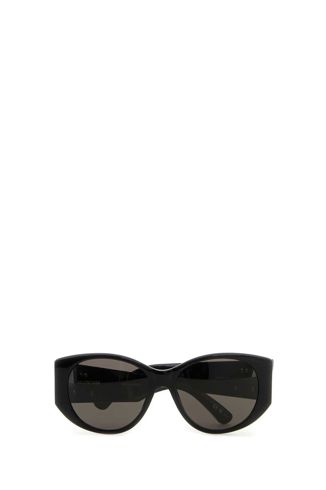 Balenciaga Women Black Acetate Nano Round Sunglasses by Luosophy