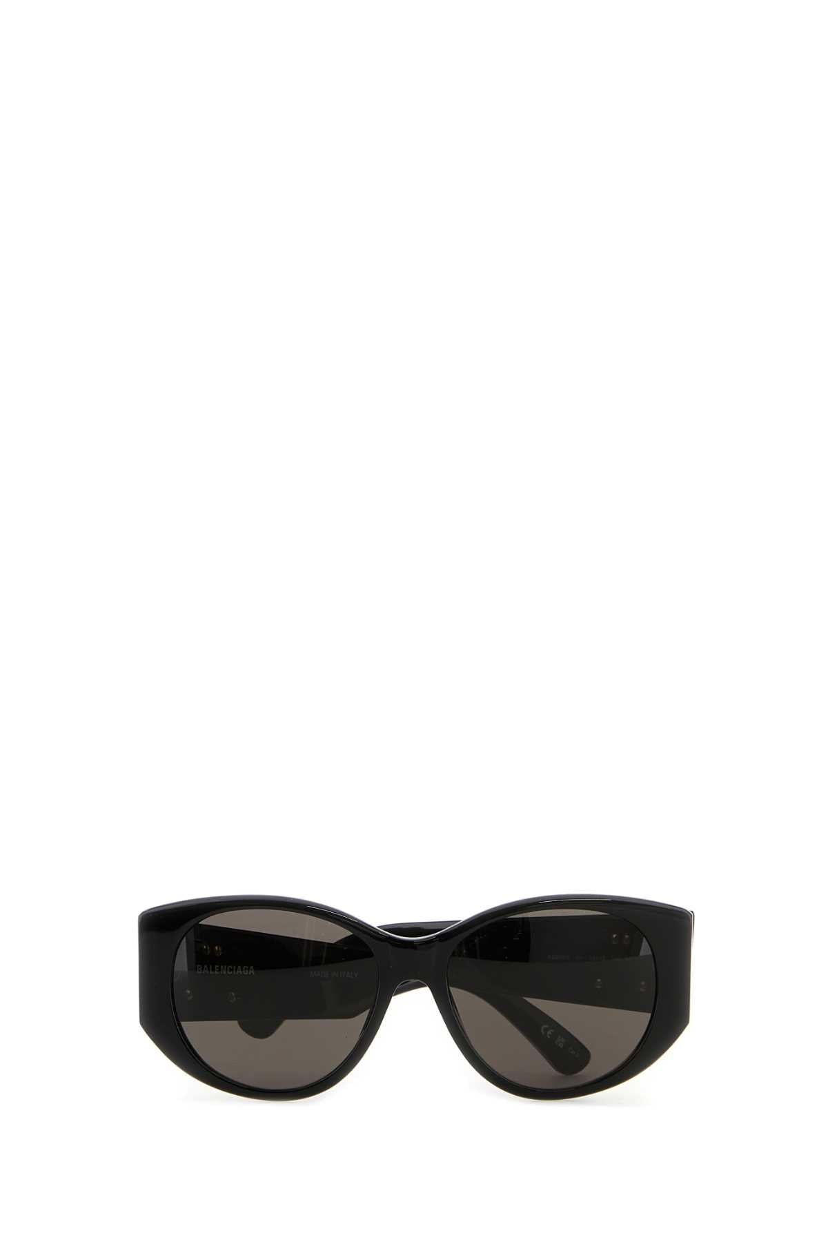 Balenciaga Women Black Acetate Nano Round Sunglasses by Luosophy