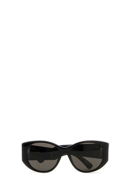 Balenciaga Women Black Acetate Nano Round Sunglasses by Luosophy