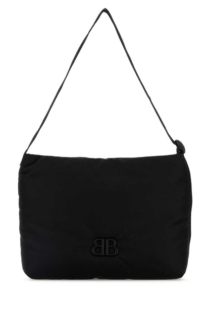 Balenciaga Men Black Fabric Monaco Shopping Bag by Luosophy