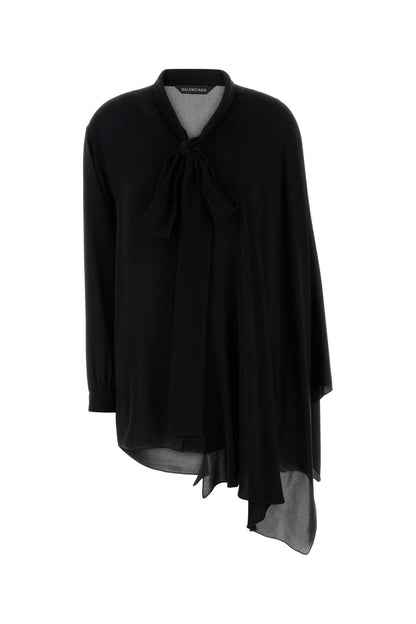Balenciaga Women Black Georgette Blouse by Luosophy