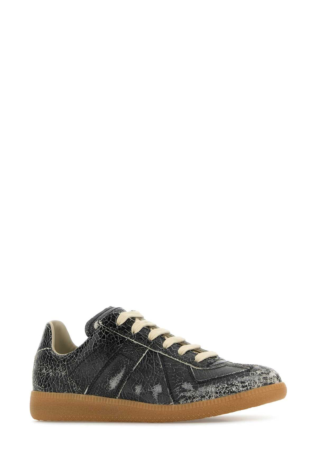 Maison Margiela Women Black Leather Sneakers by Luosophy