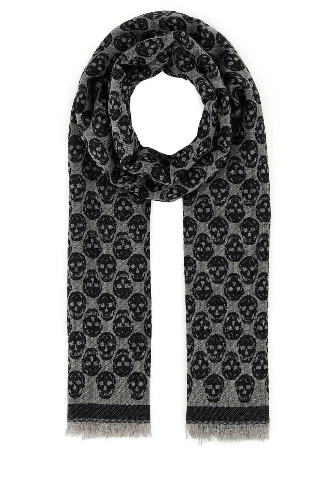 Alexander Mcqueen Men Embroidered Wool Blend Foulard by Luosophy