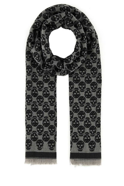 Alexander Mcqueen Men Embroidered Wool Blend Foulard by Luosophy