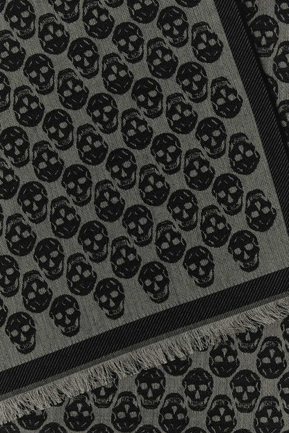 Alexander Mcqueen Men Embroidered Wool Blend Foulard by Luosophy