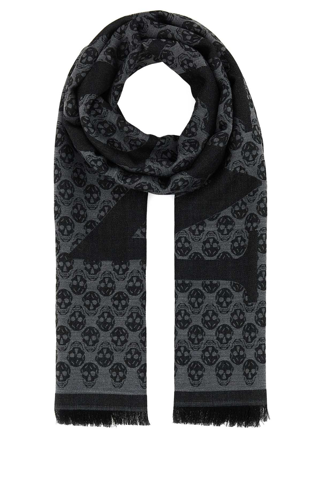 Alexander Mcqueen Men Embroidered Wool Foulard by Luosophy