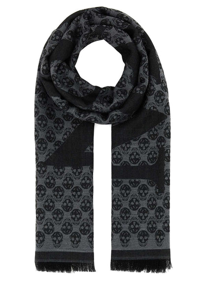 Alexander Mcqueen Men Embroidered Wool Foulard by Luosophy