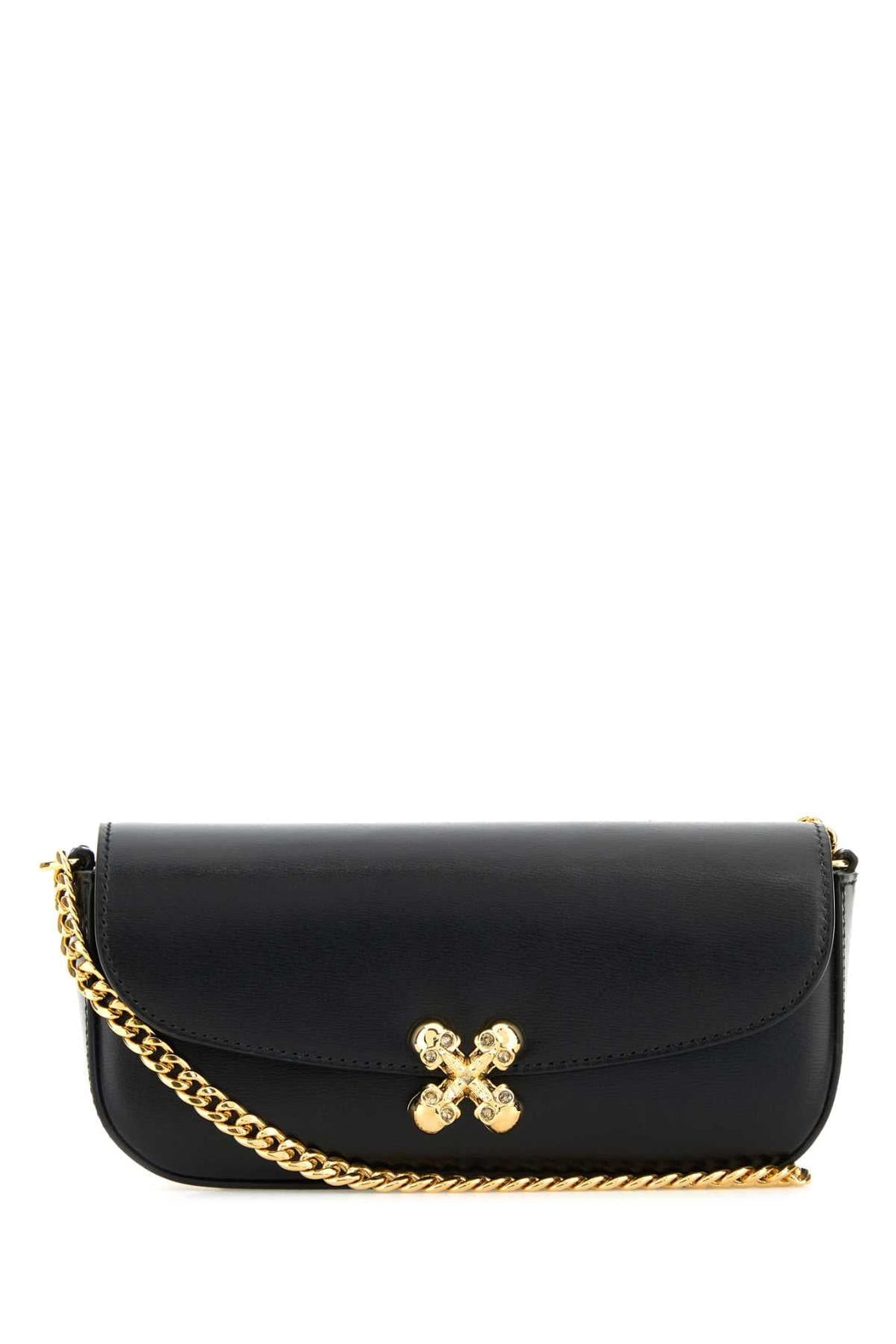 Alexander Mcqueen Women Black Healthier Small Skull Flower Crossbody Bag by Luosophy