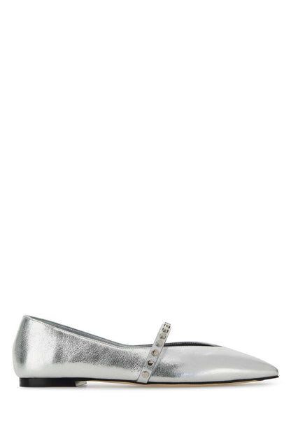 Alexander Mcqueen Women Silver Leather Ballerinas by Luosophy