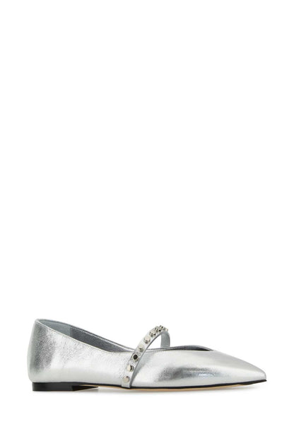 Alexander Mcqueen Women Silver Leather Ballerinas by Luosophy