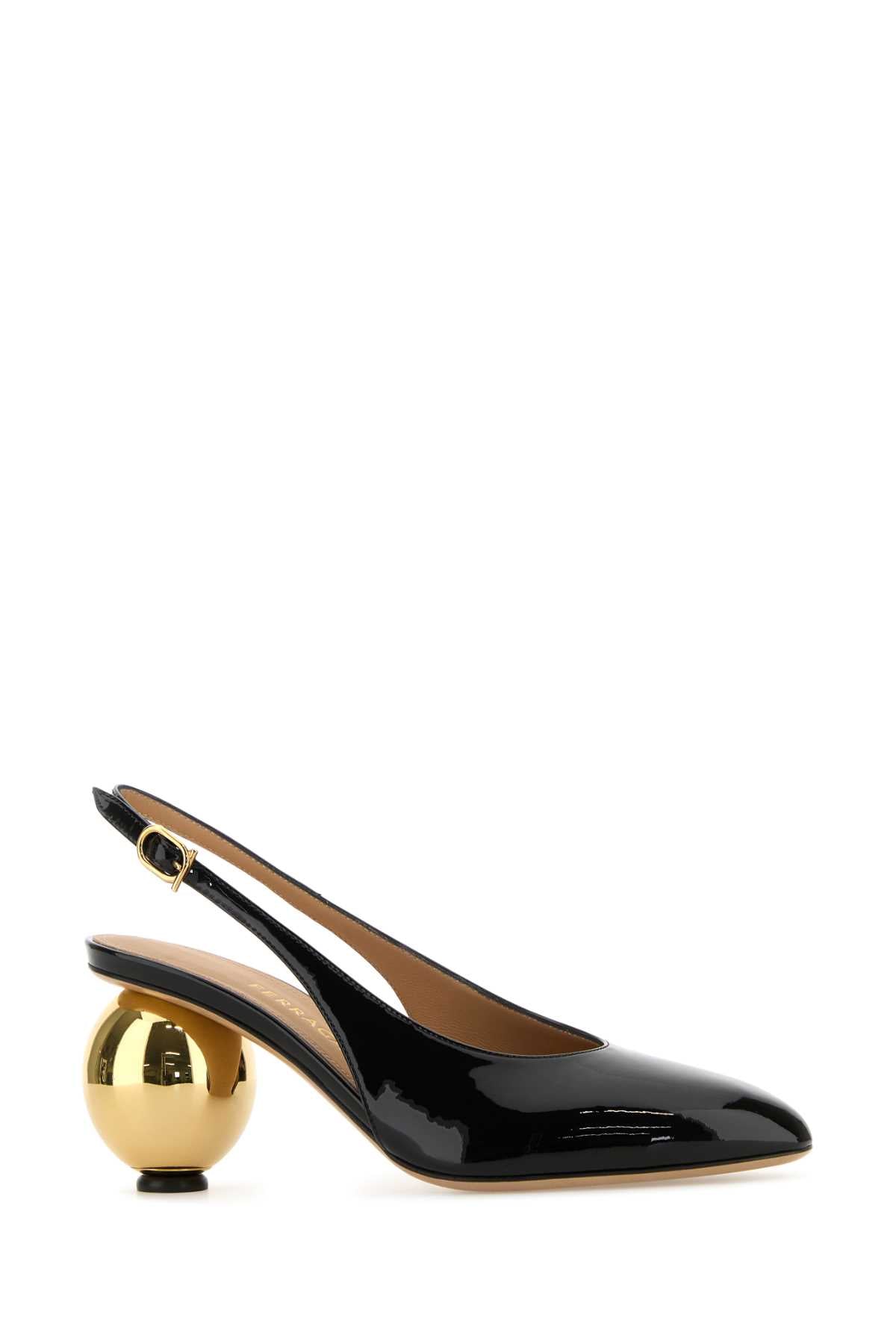 Salvatore Ferragamo Women Black Leather Tessie 70 Pumps by Luosophy