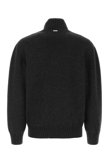 Salvatore Ferragamo Men Slate Cashmere Blend Sweater by Luosophy