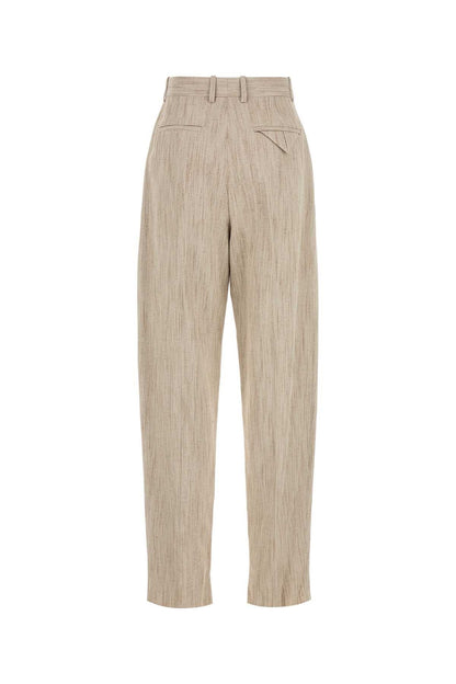 Bottega Veneta Women Melange Beige Viscosa Blend Pant by Luosophy