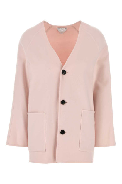 Bottega Veneta Women Pastel Pink Wool Blend Cardigan by Luosophy