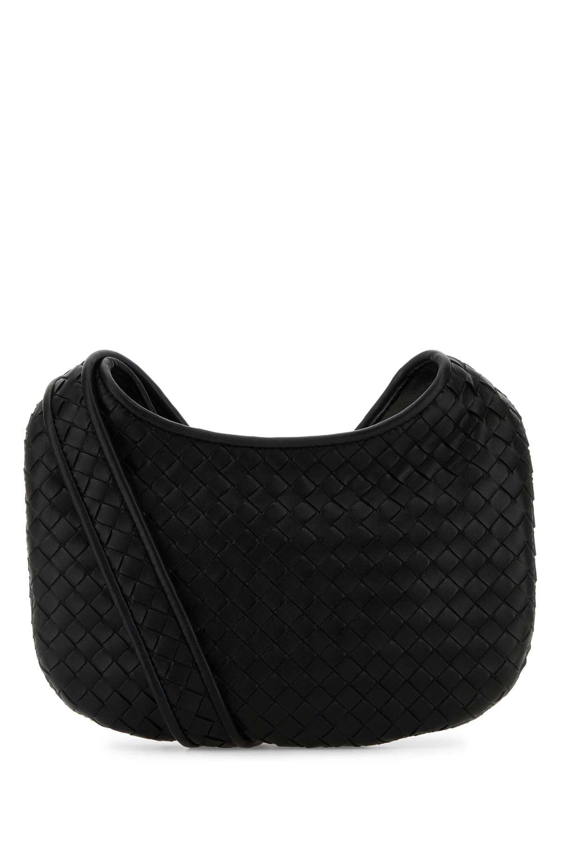 Bottega Veneta Men Black Leather Small Veneto Crossbody Bag by Luosophy