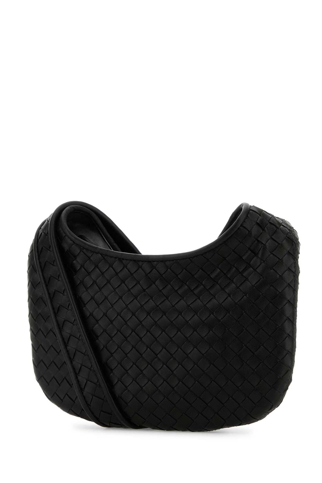 Bottega Veneta Men Black Leather Small Veneto Crossbody Bag by Luosophy