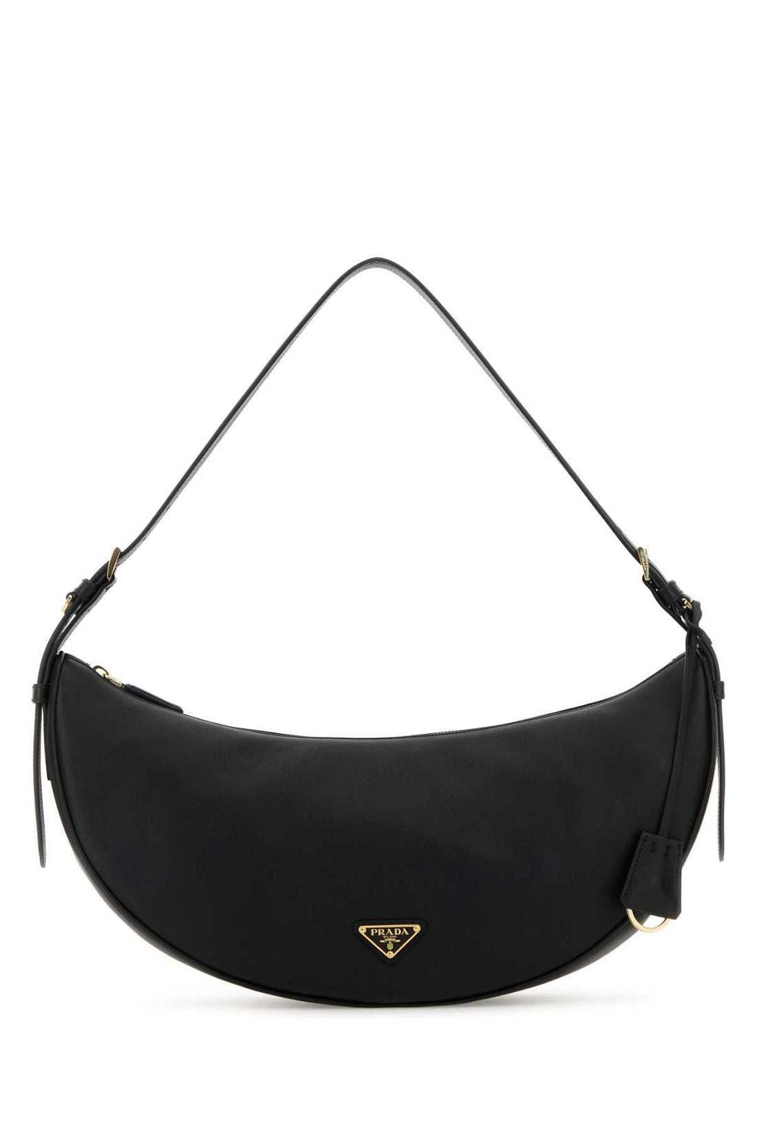 Prada Women Black Leather Large Prada Demi-Lune Crossbody Bag by Luosophy