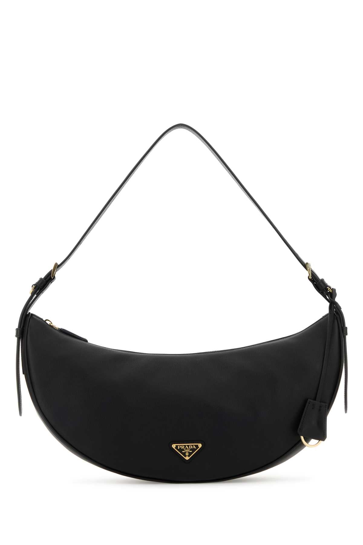 Prada Women Black Leather Large Prada Demi-Lune Crossbody Bag by Luosophy