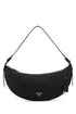 Prada Women Black Leather Large Prada Demi-Lune Crossbody Bag by Luosophy