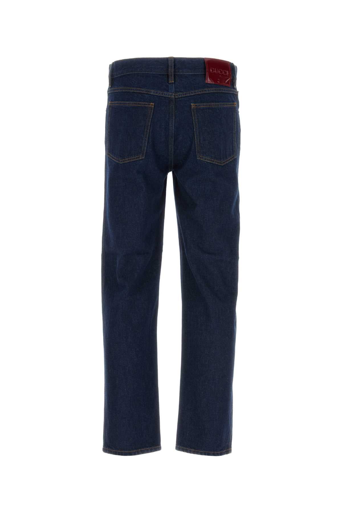 Gucci Men Dark Blue Denim Jeans by Luosophy
