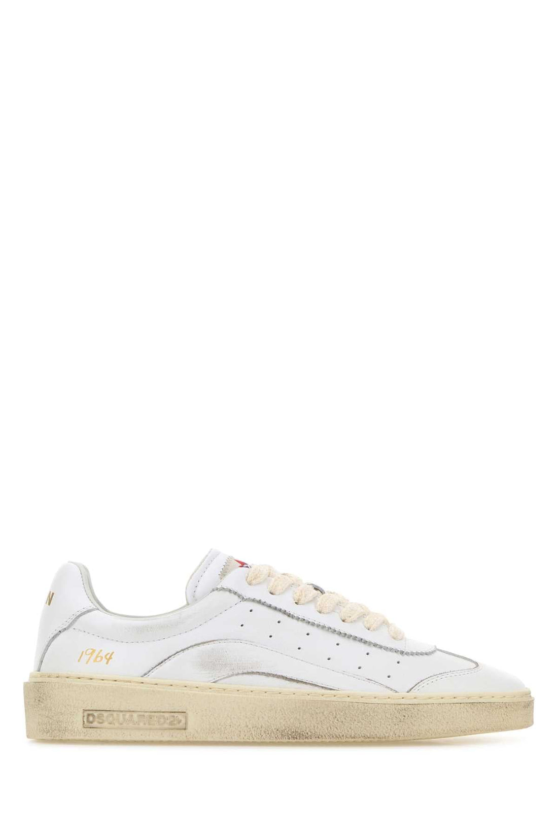 Dsquared Women White Leather Rider Sneakers by Luosophy