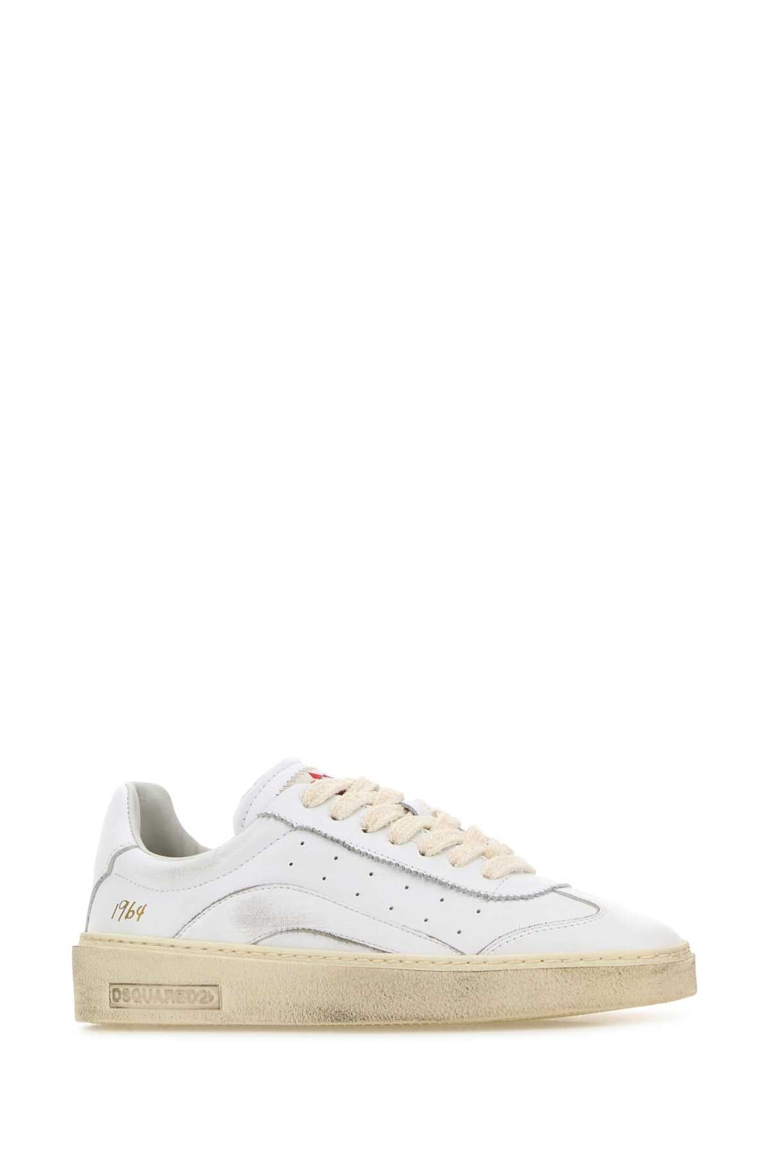 Dsquared Women White Leather Rider Sneakers by Luosophy