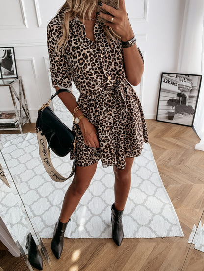 Spring Summer Sexy Print Shirt Dress Women by Ragazza