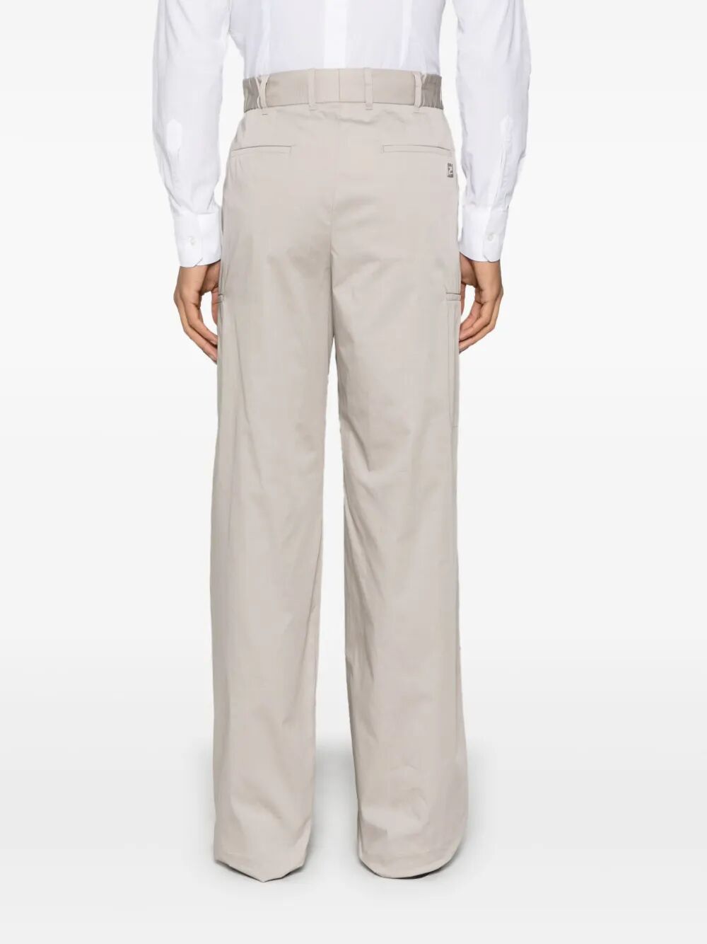 Fendi Men Straight-Cut Cargo Cotton Trousers by Luosophy