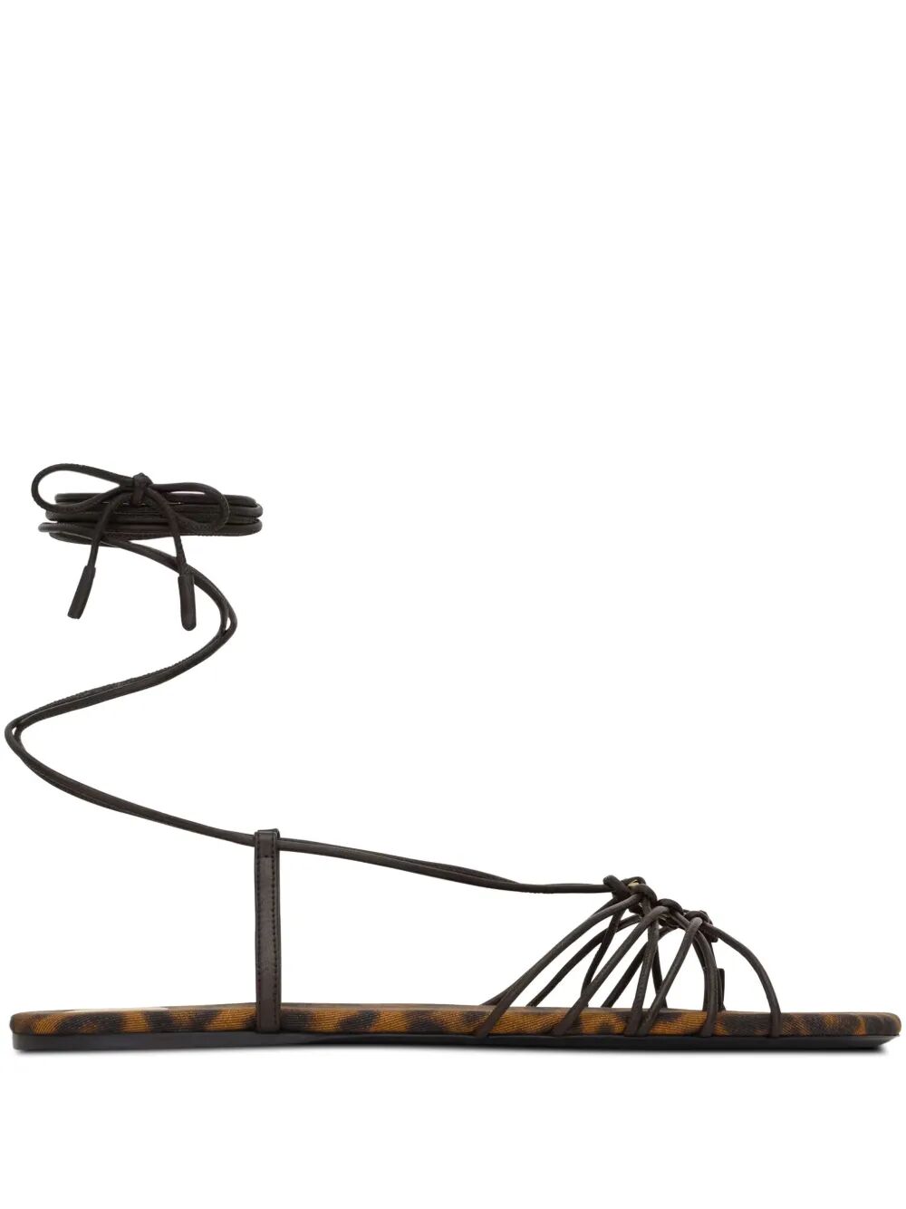 Saint Laurent Women Ankle Strap Babylone Flat Sandals by Luosophy
