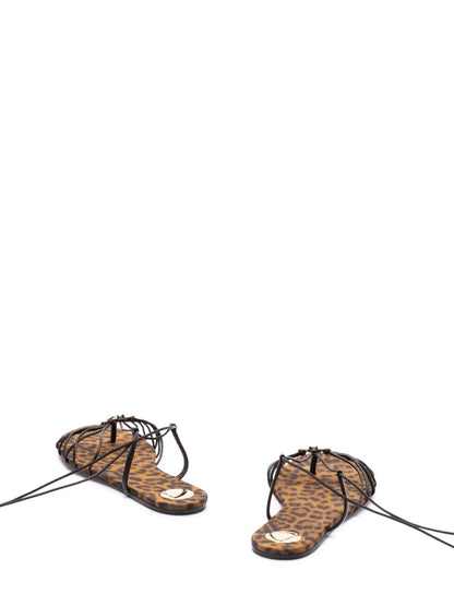 Saint Laurent Women Ankle Strap Babylone Flat Sandals by Luosophy