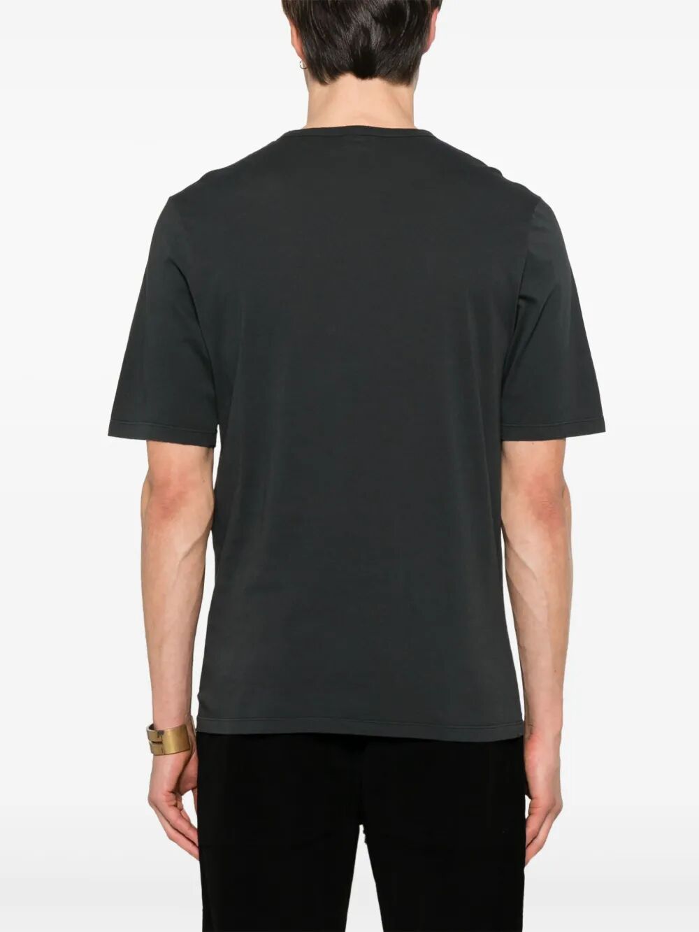 Saint Laurent Men Tonal Logo Embroidery Cotton T-Shirt by Luosophy