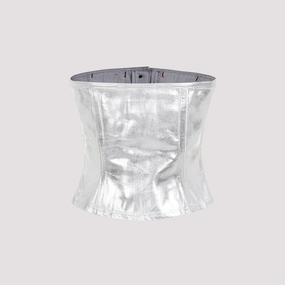 Ganni Foil Corsage Denim Top Women by Luosophy