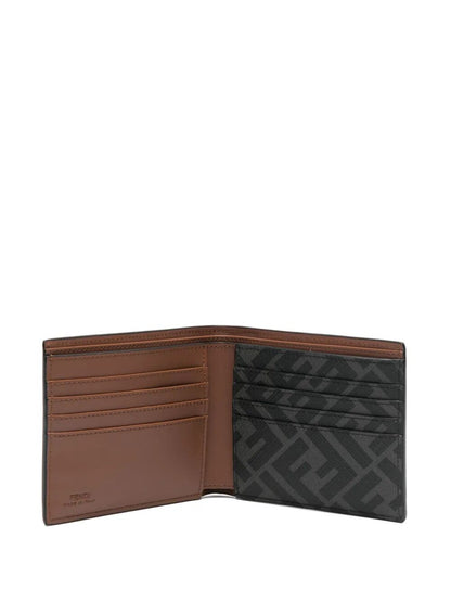 Fendi Men Leather And Ff Canvas Compact Bi-Fold Wallet by Luosophy