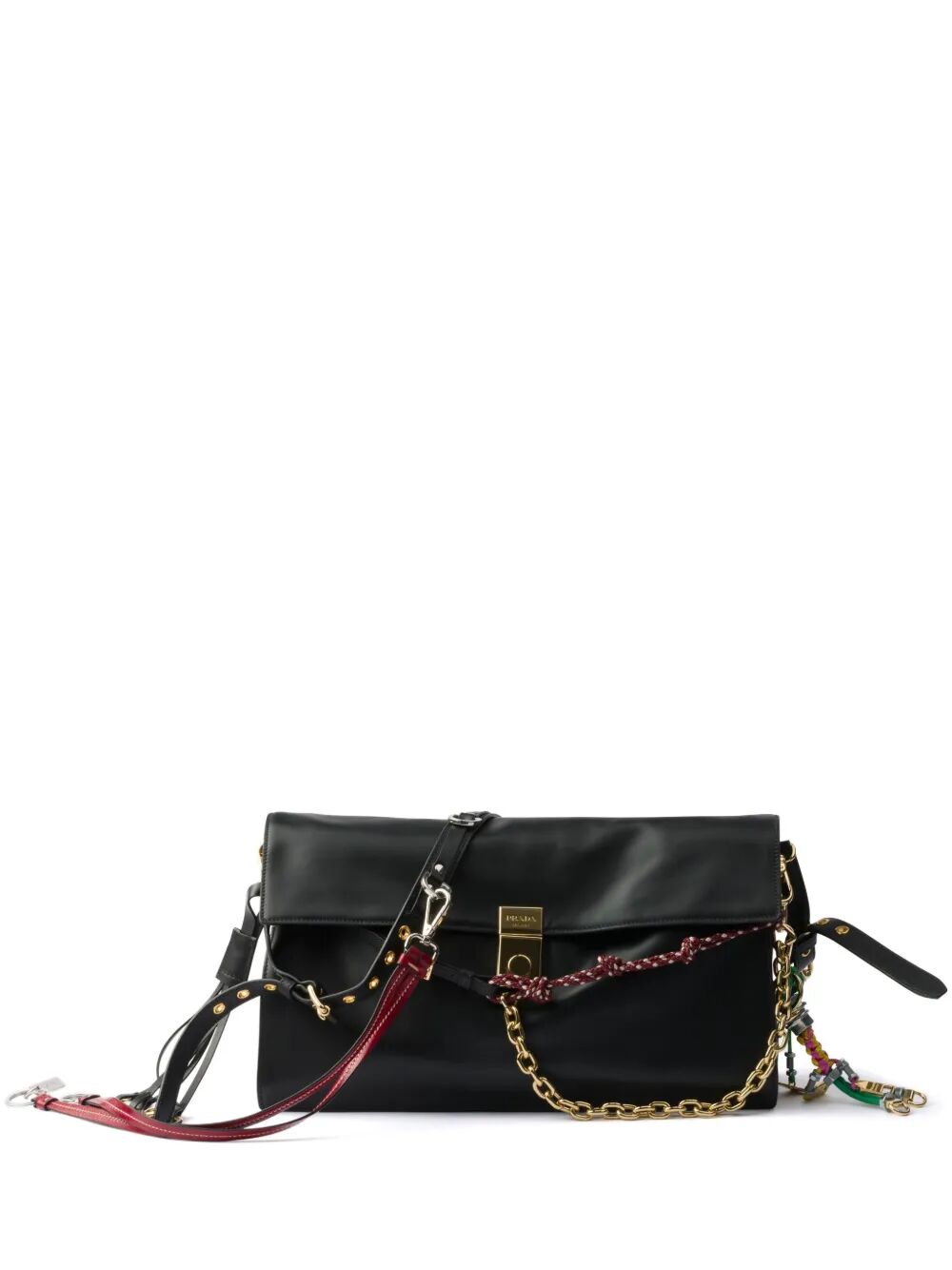 Prada Women Prada Soft Sound Large Leather Shoulder Bag With Charms by Luosophy