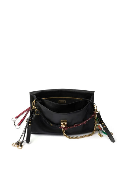 Prada Women Prada Soft Sound Large Leather Shoulder Bag With Charms by Luosophy