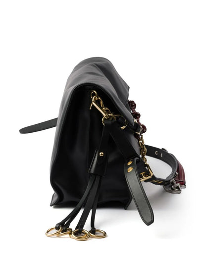 Prada Women Prada Soft Sound Large Leather Shoulder Bag With Charms by Luosophy