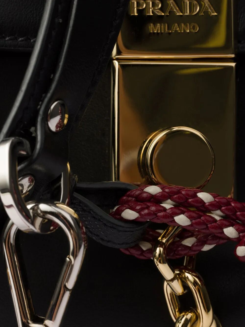 Prada Women Prada Soft Sound Large Leather Shoulder Bag With Charms by Luosophy